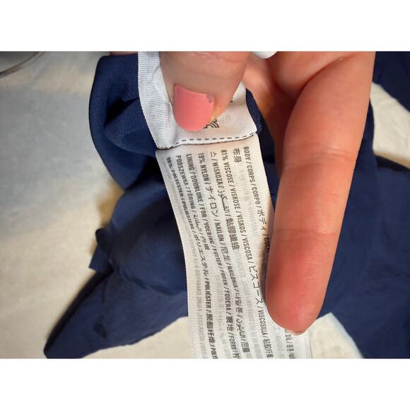 Abercrombie Dress Long Sleeve Twist Mini Blue V Neck A Line size Small - Picture 6 of 8